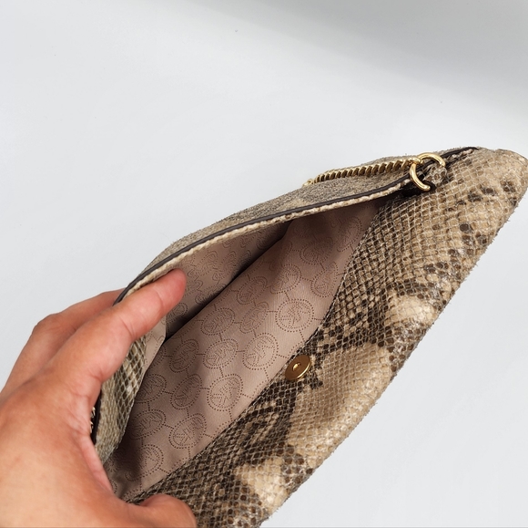 Michael Kors Snakeskin Clutch Handbag - Picture 5 of 9